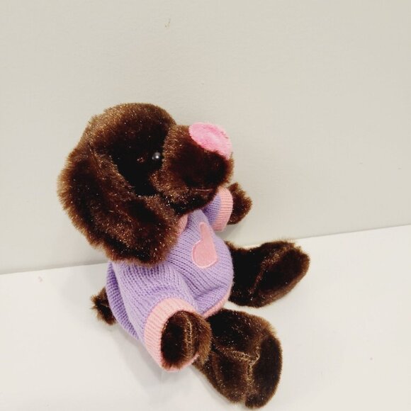 Dan Dee Collectors Choice Plush Dog With Purple Sweater - Picture 2 of 4